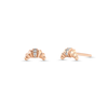 Lizzie Mandler Fine Jewelry Croissant Stud With Center Pavé Row Earring - Thumbnail 2