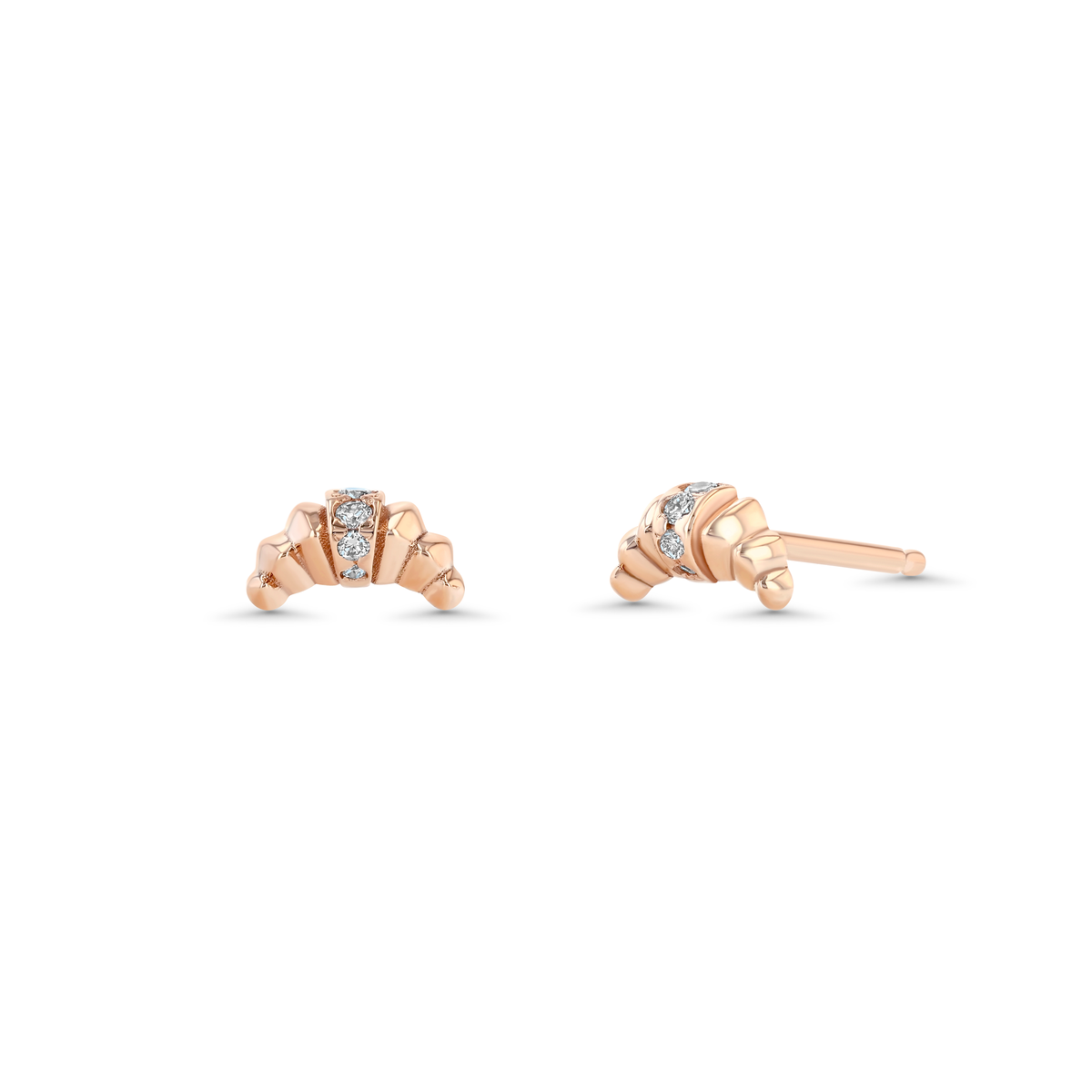 Lizzie Mandler Fine Jewelry Croissant Stud With Center Pavé Row Earring - Image 2 of 3