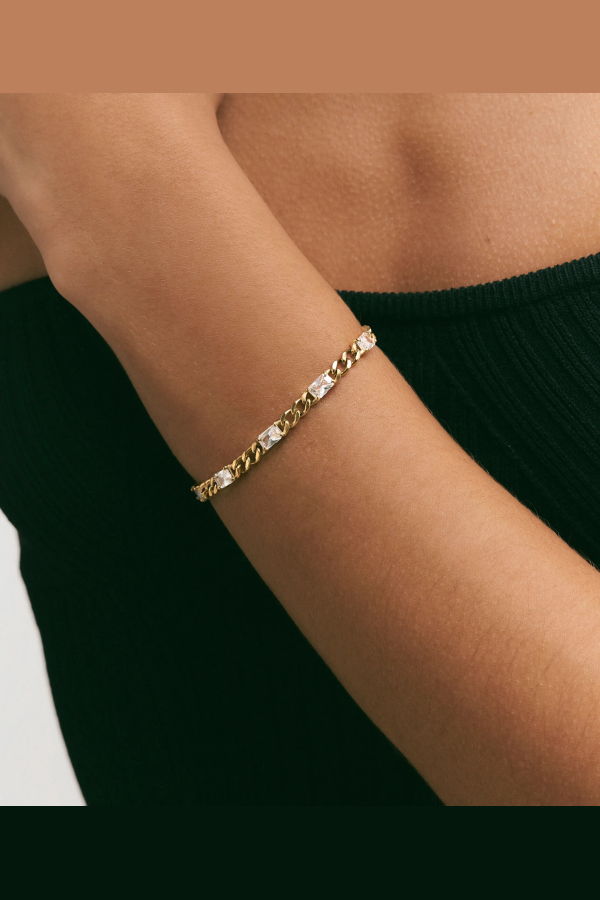 Hey Harper Allegra Clear & Gold Bracelet