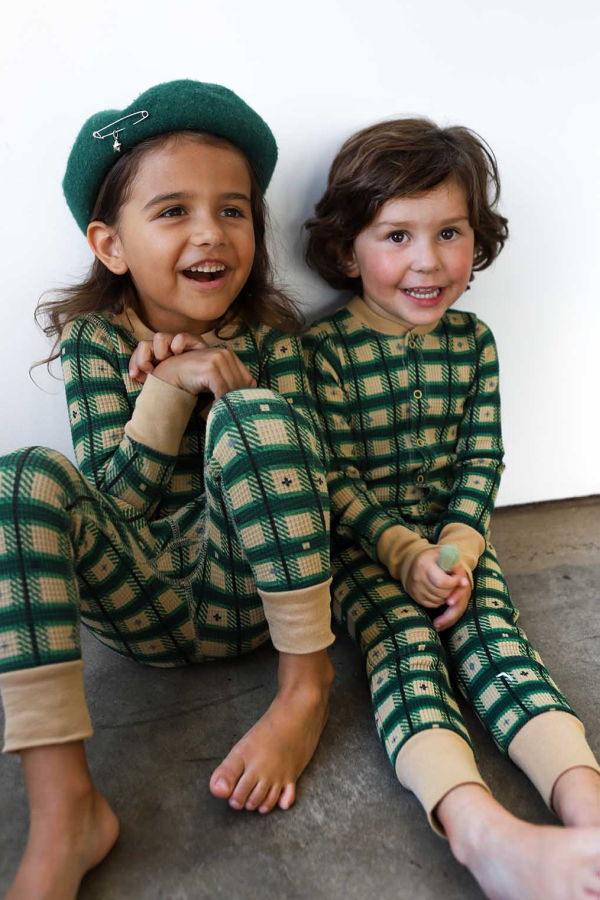 KIDS Noble Waffle One-Piece Sleeper - Plaid