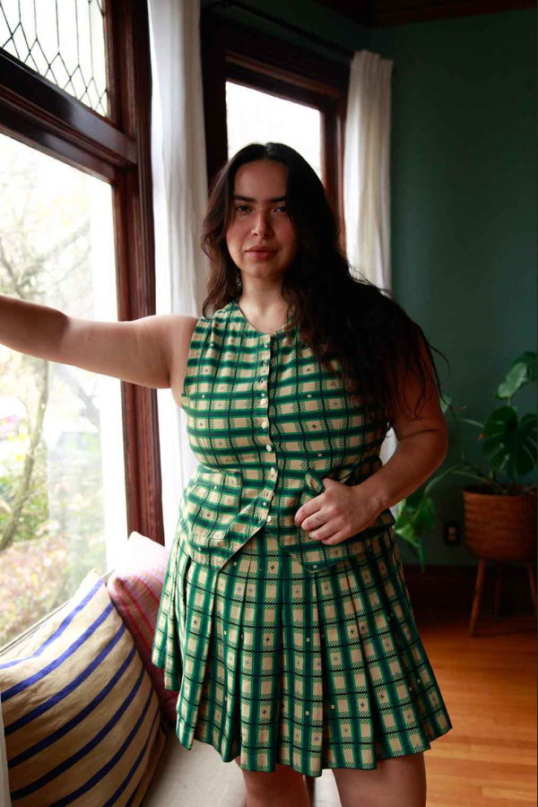 Noble Pleated Skort - Plaid