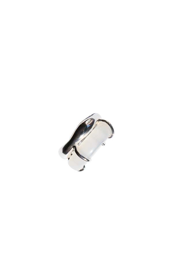 seree Cove White Jade Stone Sculpted Ring