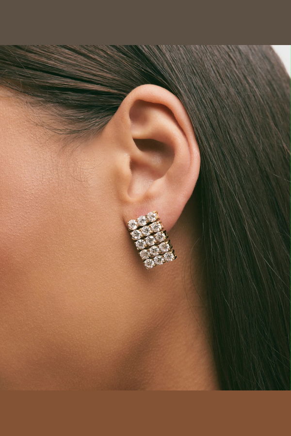 Hey Harper Aurea Rectangle Stud Earrings