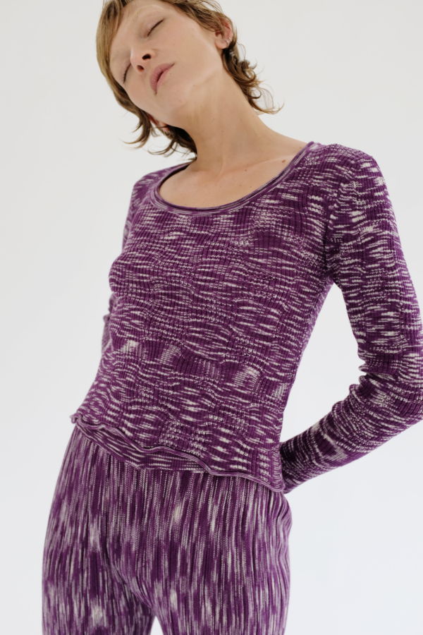 Beklina Merino Spazio Scoop Sweater - Plum