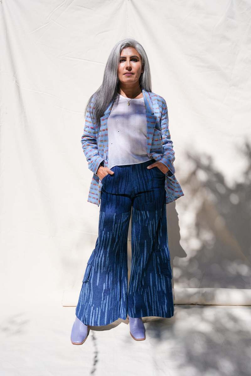 abacaxi Wide-Leg Pant - Colorblock Indigo