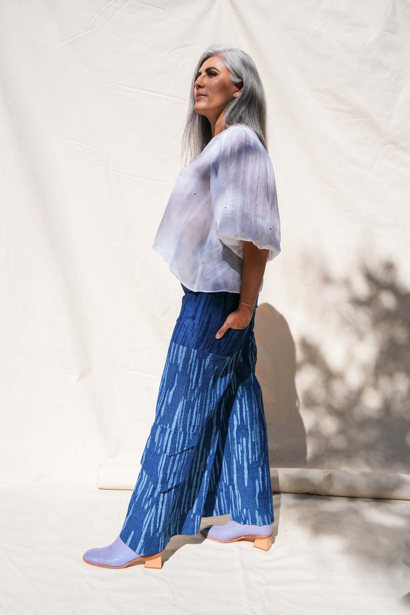 abacaxi Wide-Leg Pant - Colorblock Indigo