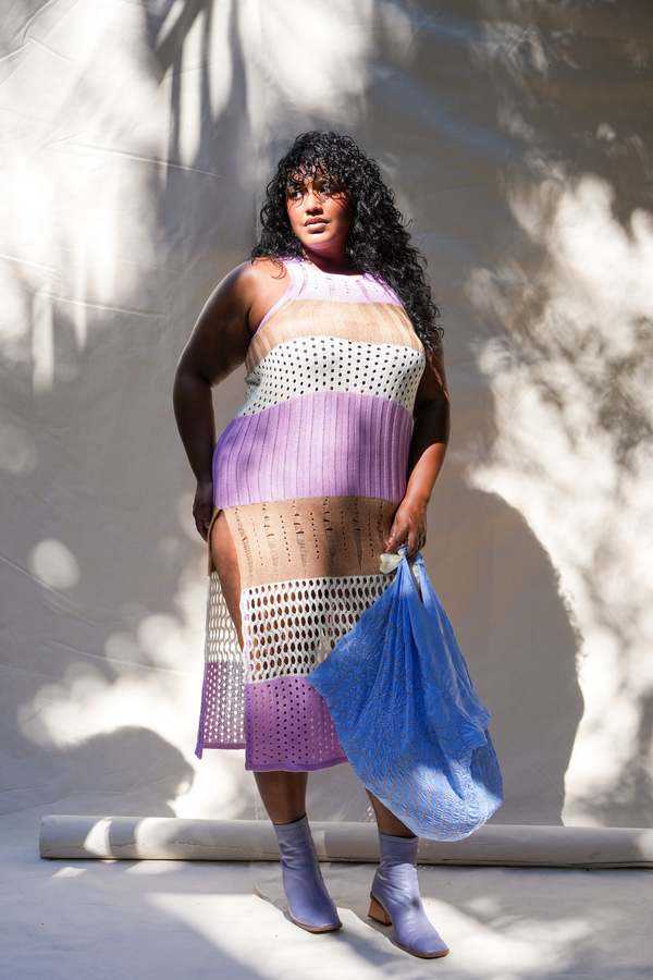 Abacaxi Racerback Crochet Dress - Multi Stripe