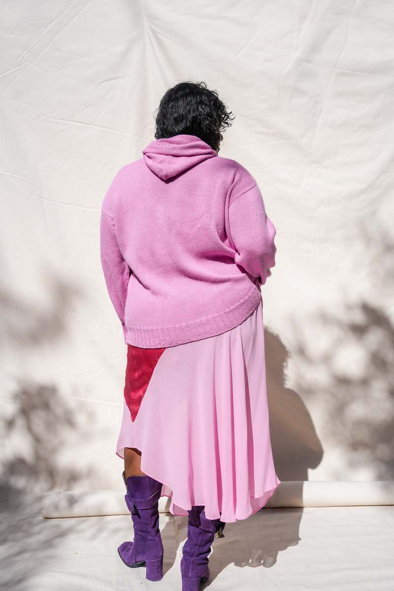 Abacaxi Silk Two-Tone Bias Slip Skirt