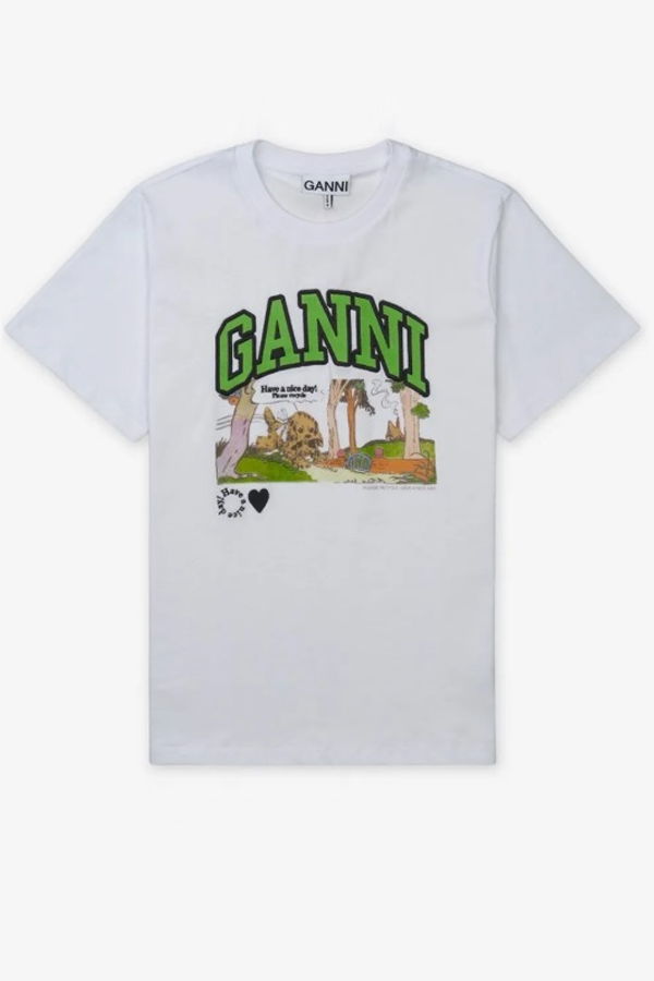 Ganni Short Sleeve T-shirt - White