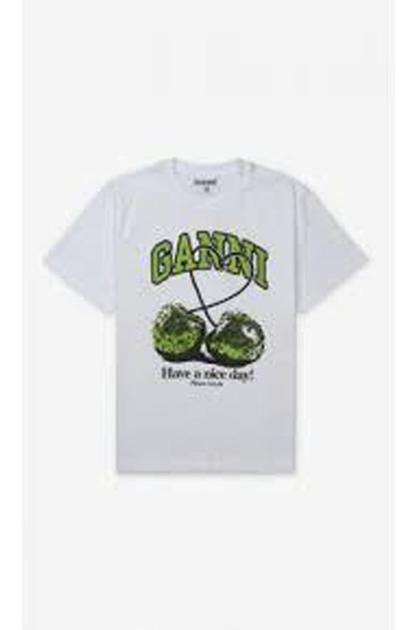 Ganni Short Sleeve Tee - White
