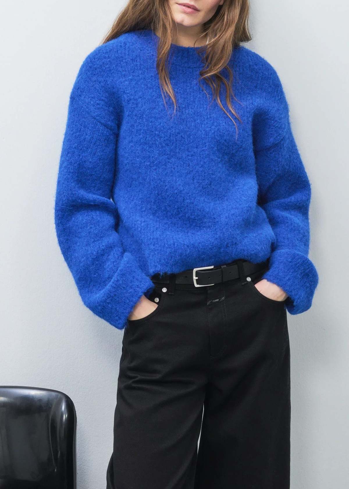 Closed Crew Neck Sweater - Blue - Image 6 of 8