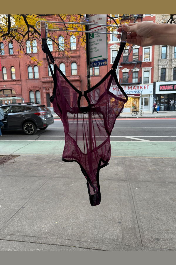 Bully Boy Monique Mesh Keyhole Bodysuit - Wine