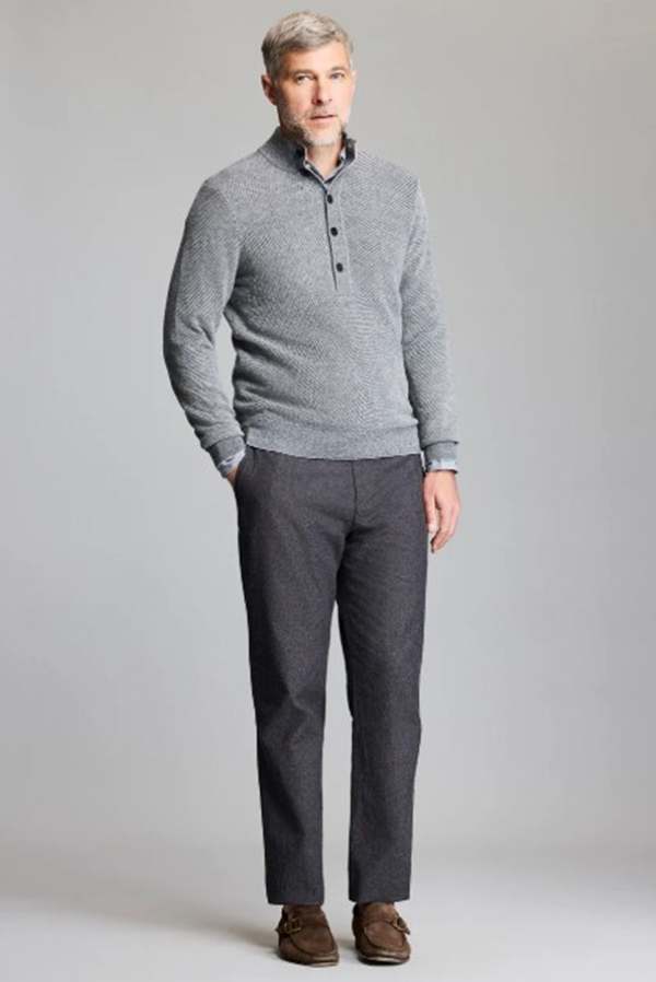 Billy Reid Button Placket Twill Pullover