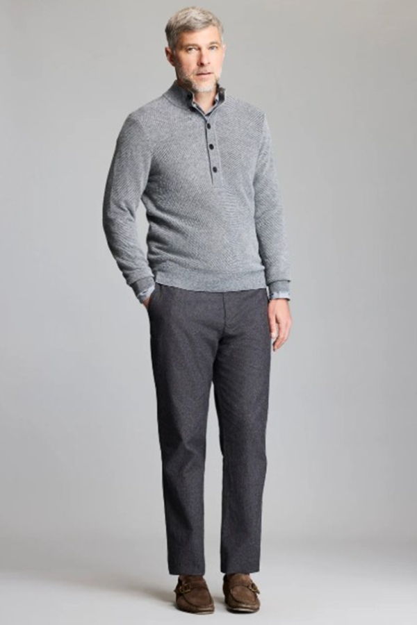 Billy Reid Button Placket Twill Pullover