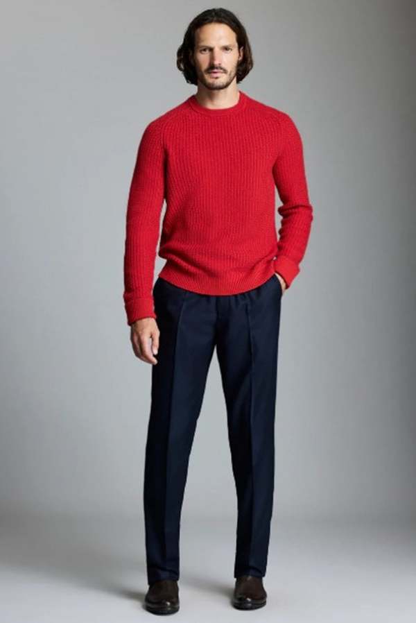 Billy Reid Wool Plaited Textured Crew Sweater