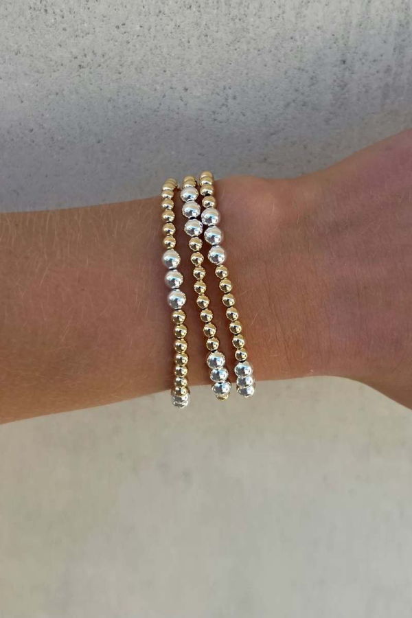 Karen Lazar Design Bracelet - 4MM Yellow Gold Filled/5MM Sterling Silver