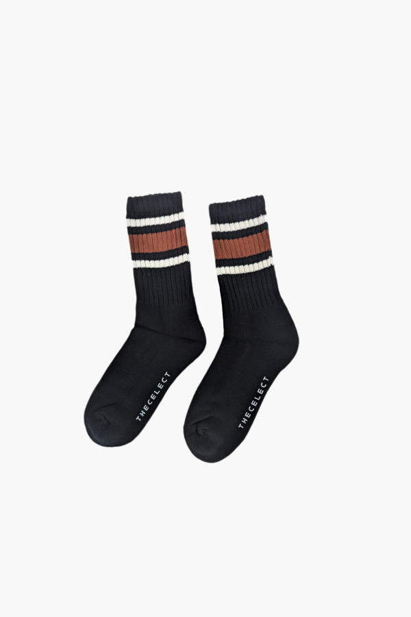 THE CELECT Stripe Black Sock - Black
