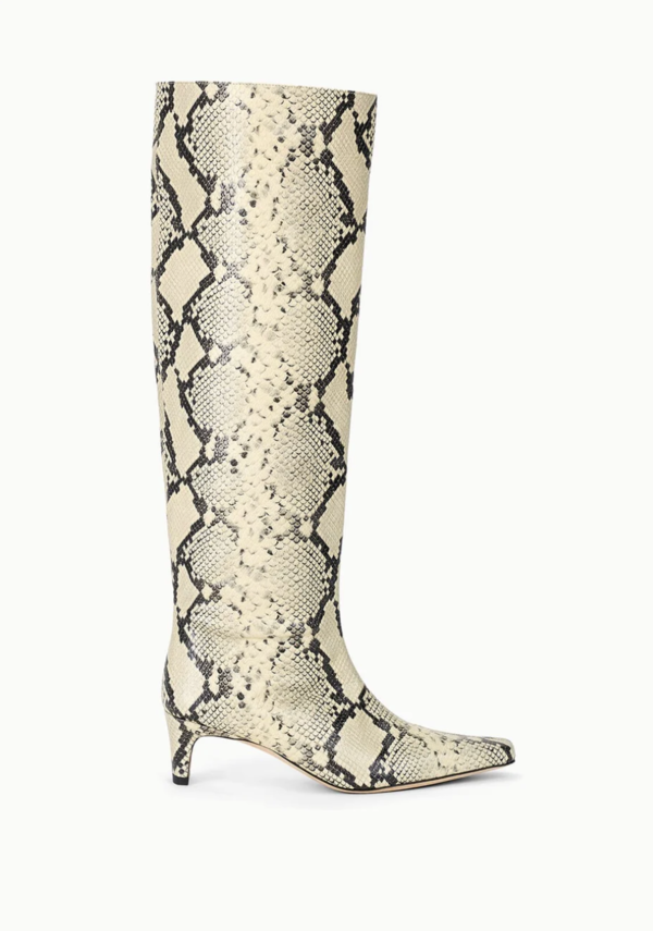 Staud Wally Western Tall Boot - White Snake