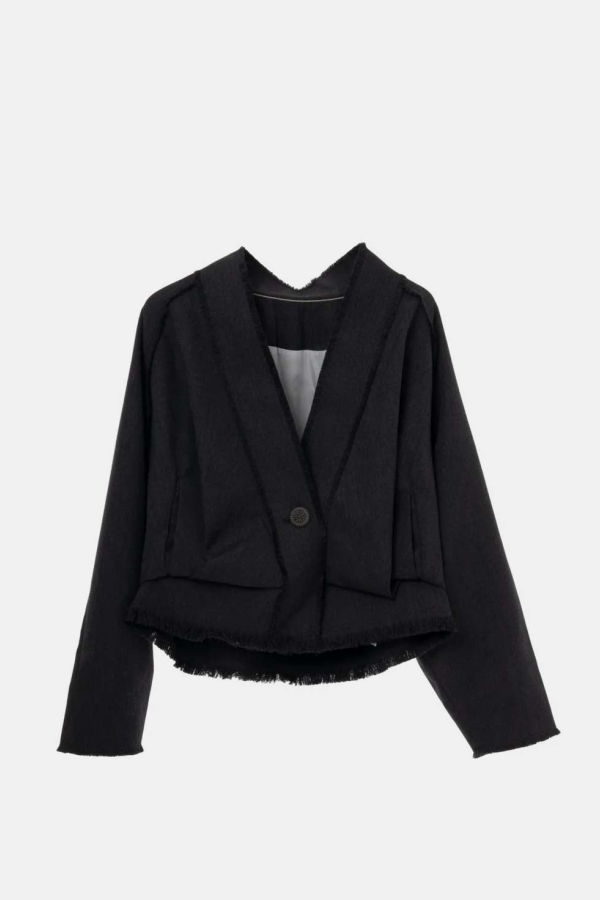 YANGKEHAN Frayed Jacket - Gray