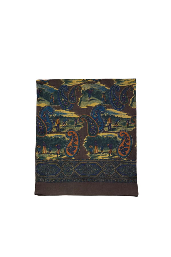 Fresh Wool Scarf Golf Paisley