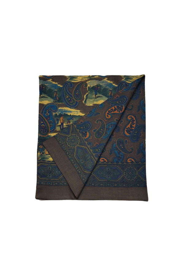 Fresh Wool Scarf Golf Paisley