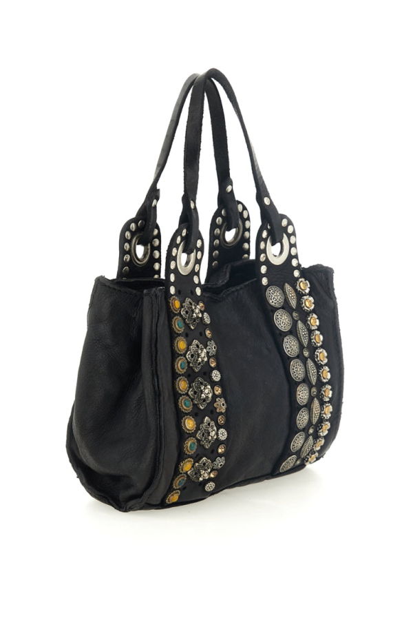 Campomaggi Dafne Crossbody Bag with Forte dei Marmi Studs - Black