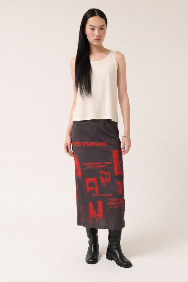 Colmillo de Morsa Screenprinted Modal Skirt