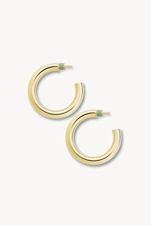 Machete 1.5" Perfect Hoops Earrings - Gold Plated