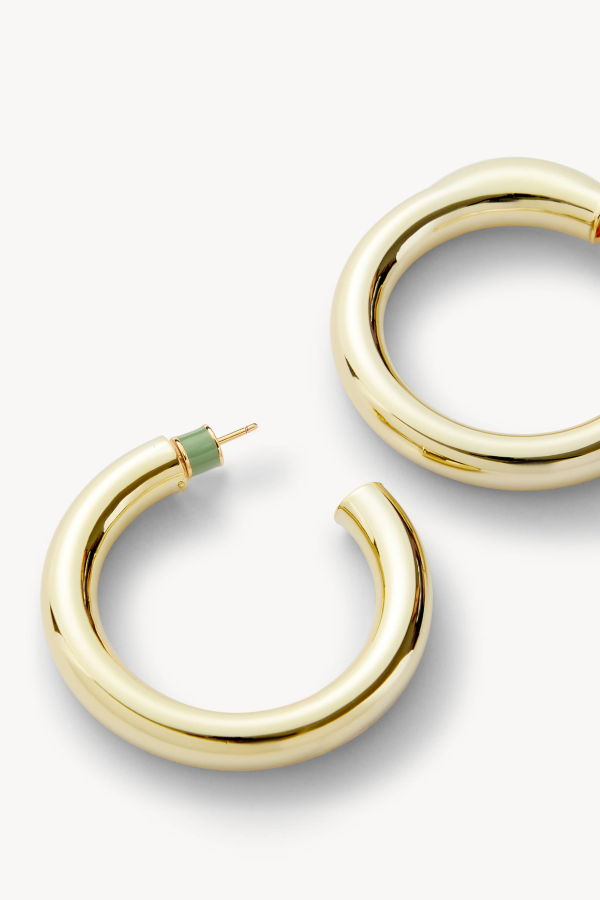 Machete 1.5" Perfect Hoops Earrings - Gold Plated