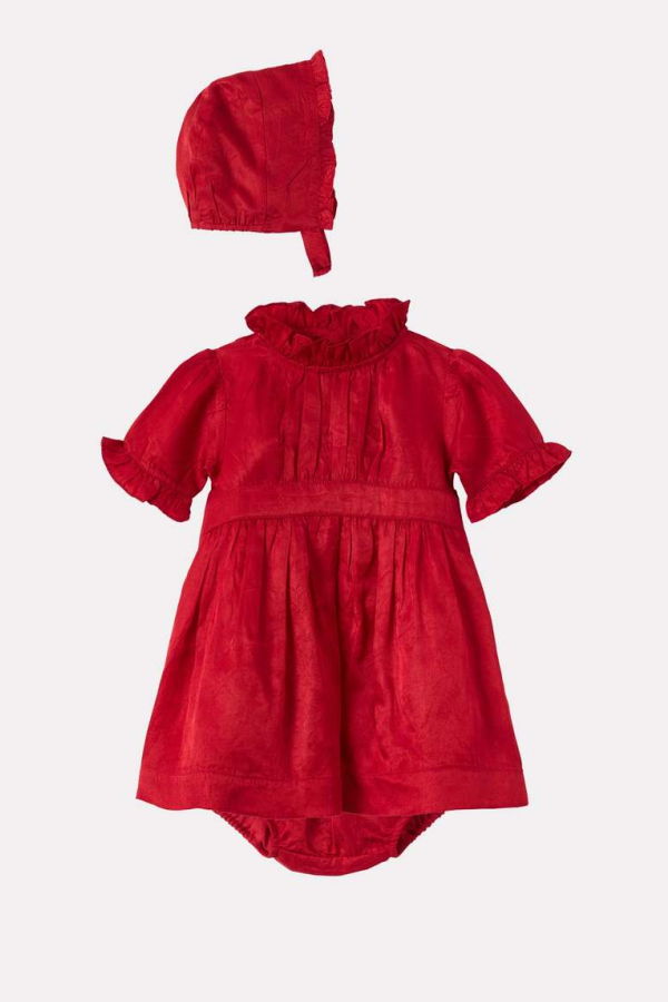 Caramel Vestia Baby Girl's Dress and Bloomers Set