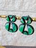 Nak Armstrong Infinity Enameled Earrings - Green Onyx - Thumbnail 2
