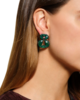 Nak Armstrong Infinity Enameled Earrings - Green Onyx - Thumbnail 4