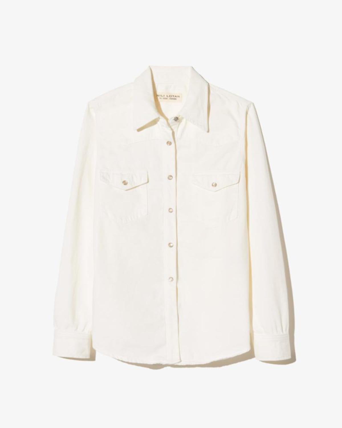Nili Lotan Travis Shirt - Cream - Image 2 of 2