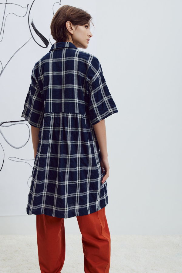 Eve Gravel Tiya Dress - Marine/Crme