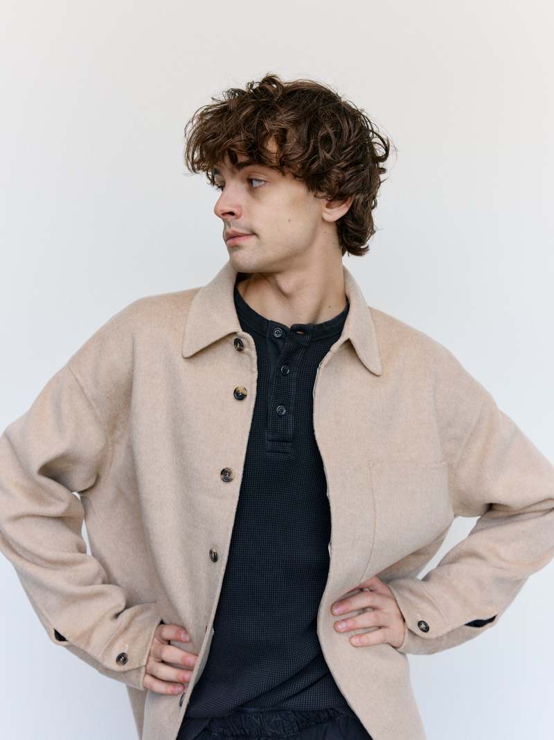 JW ANDERSON Clay Melange Wool Oversized Shirt Jacket