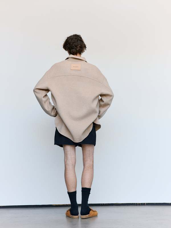 JW ANDERSON Clay Melange Wool Oversized Shirt Jacket