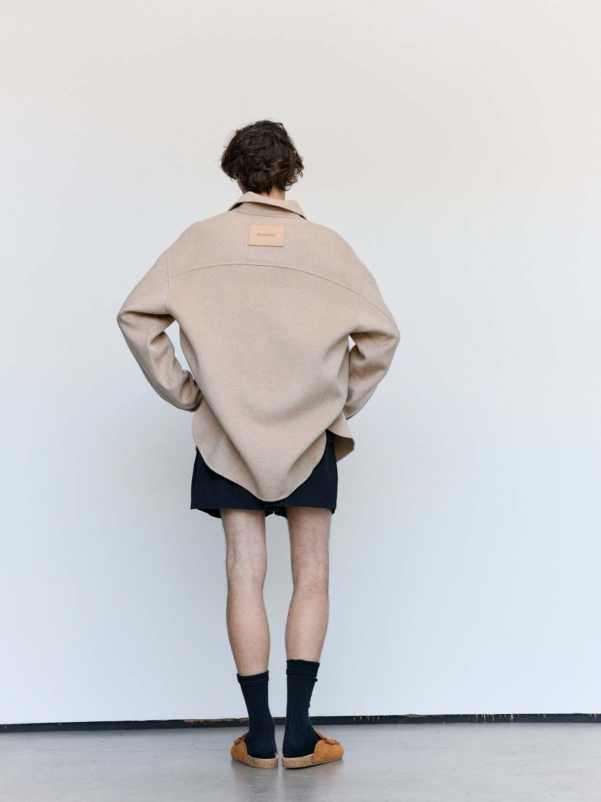 JW ANDERSON Clay Melange Wool Oversized Shirt Jacket - Image 6 of 9