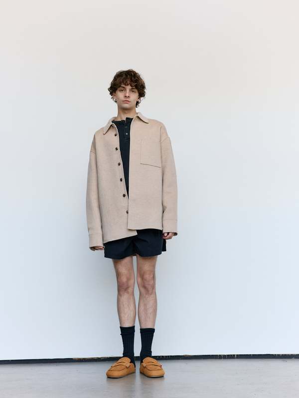 JW ANDERSON Clay Melange Wool Oversized Shirt Jacket