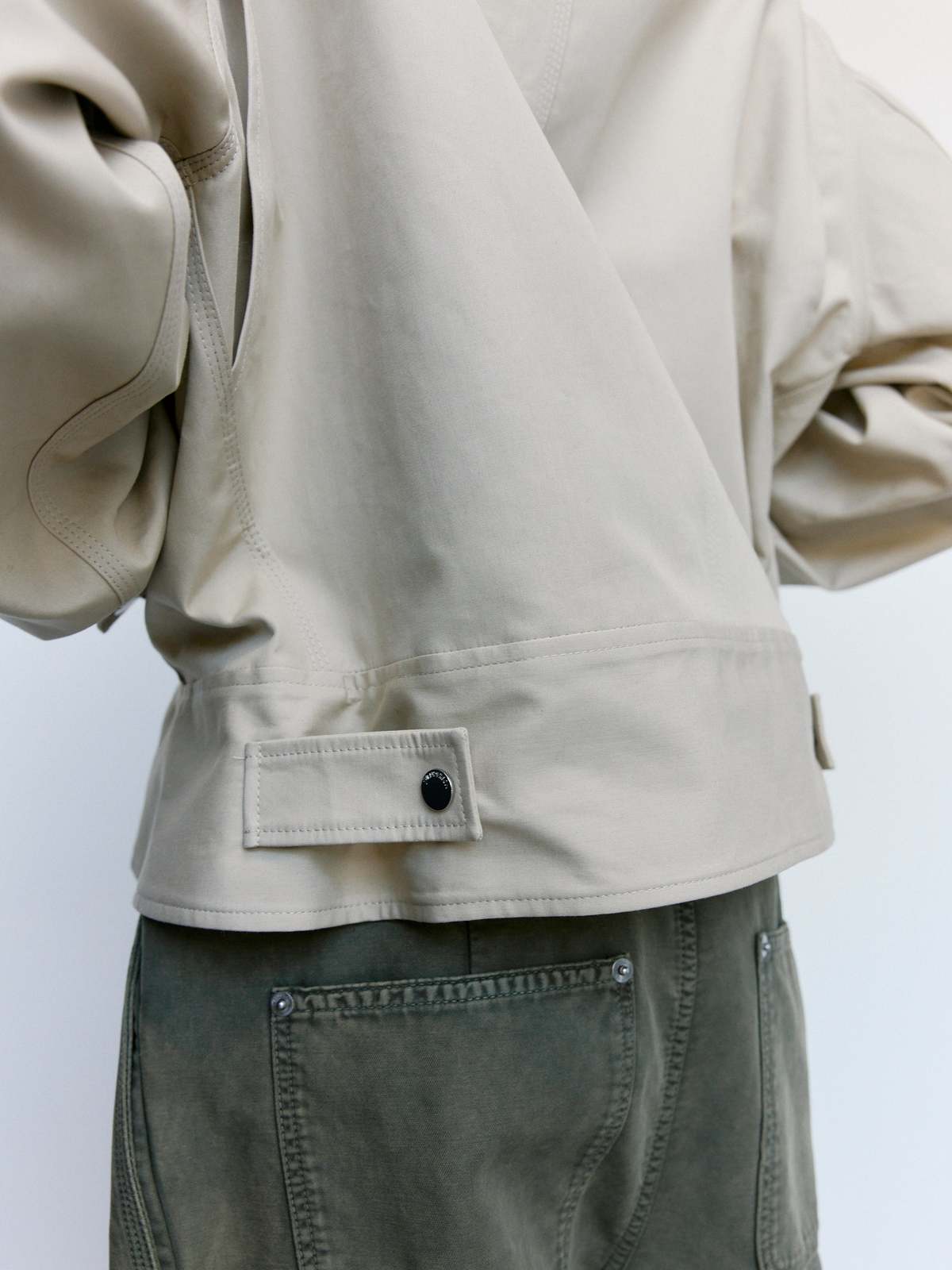 JW ANDERSON Nougat & Chocolate Cotton Curved Hem Workwear Jacket - Image 4 of 10