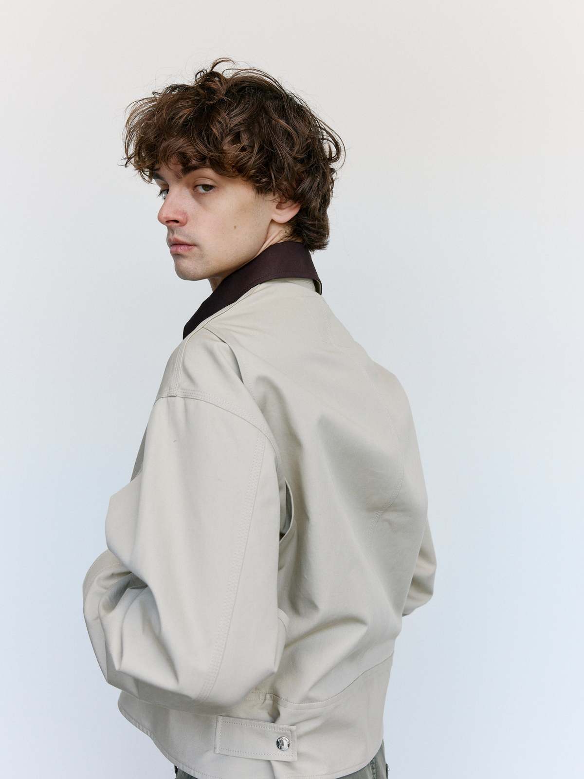 JW ANDERSON Nougat & Chocolate Cotton Curved Hem Workwear Jacket - Image 7 of 10