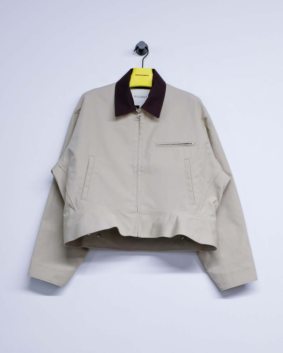 JW ANDERSON Nougat & Chocolate Cotton Curved Hem Workwear Jacket - Image 9 of 10