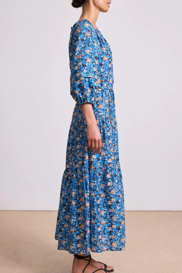 Apiece Apart Long Sleeve Uva Dress - Florette Blue