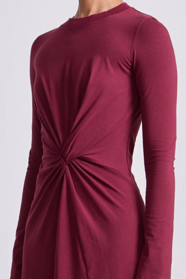 Apiece Apart Volta Long Sleeve Dress - Black Cherry