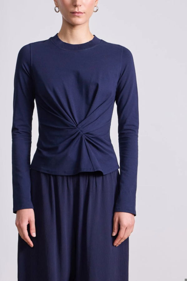 Apiece Apart Long Sleeve Volta Top - Navy