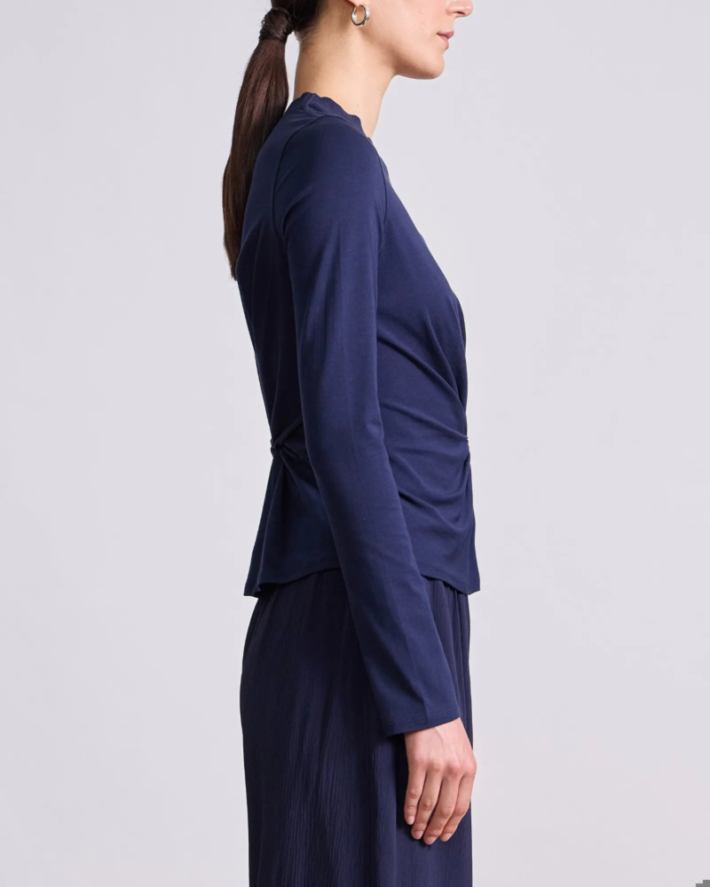 Apiece Apart Long Sleeve Volta Top - Navy