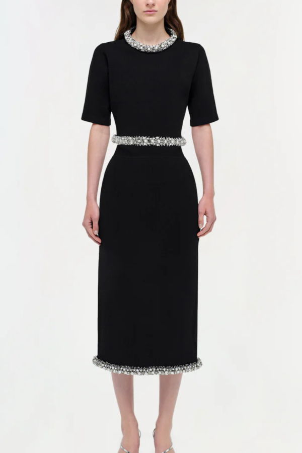 Jonathan Simkhai Ozelle S/S Crewneck Top - Black