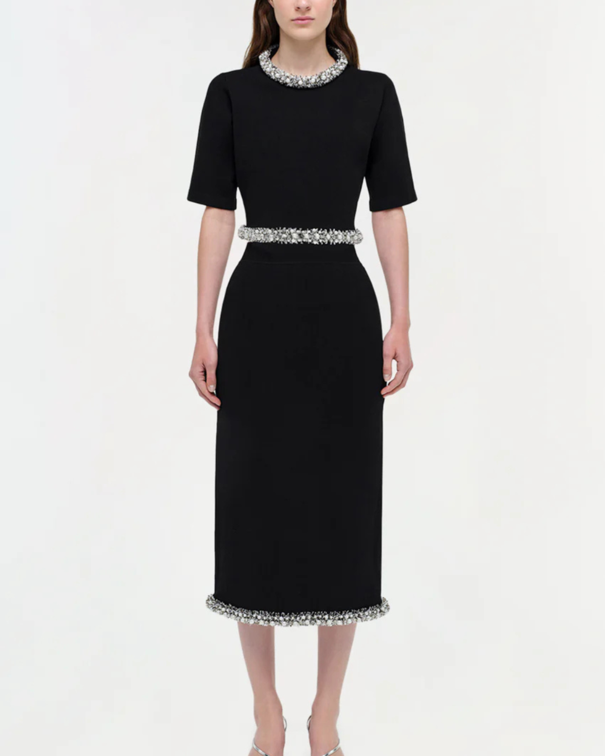 Jonathan Simkhai Ozelle S/S Crewneck Top - Black - Image 2 of 5