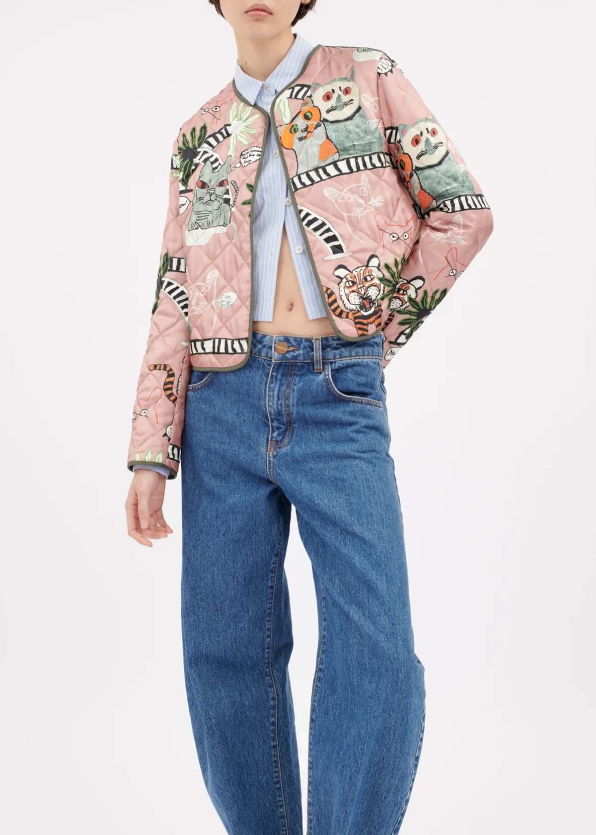 Odeeh Cats & Tigers Jacket - Blush - Image 2 of 6