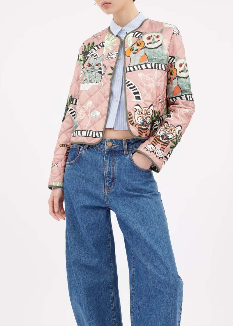 Odeeh Cats & Tigers Jacket - Blush
