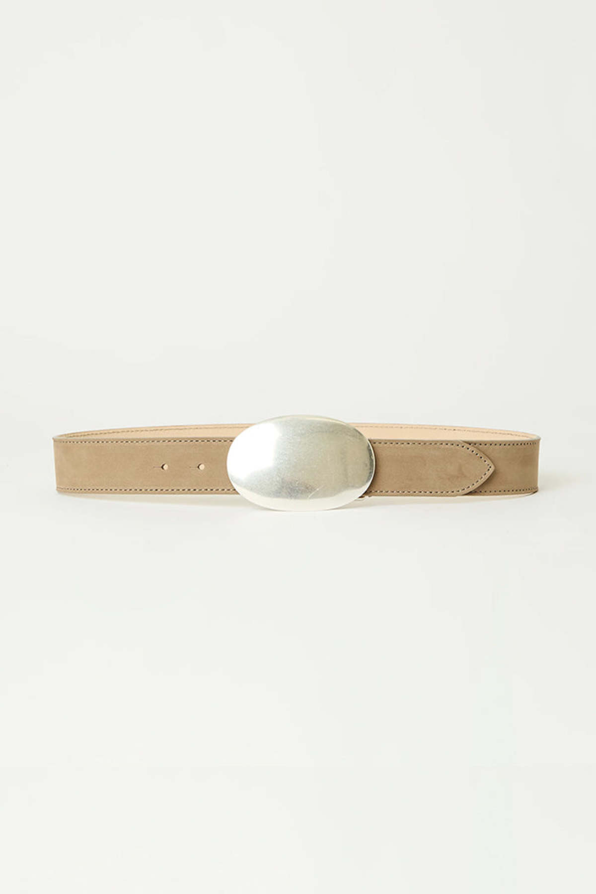 B-LOW THE BELT Myra Nubuck Belt - Taupe/Silver - Image 1 of 2